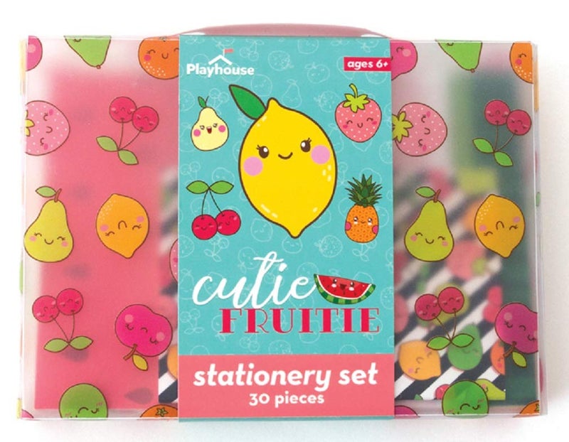 Playhouse 29-Piece Kawaii Cutie Fruitie Letters and Notes Stationery Tote Set for Kids - Image 1