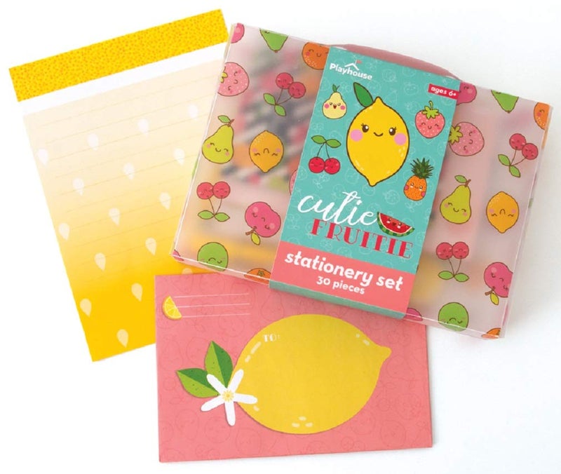 Playhouse 29-Piece Kawaii Cutie Fruitie Letters and Notes Stationery Tote Set for Kids - Image 5