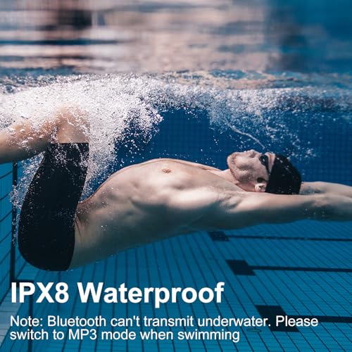 KOPIDOE Bone Conduction Swimming Headphones, IPX8 Waterproof MP3 Player with Open-Ear Design, Bluetooth 5.4 Wireless Sports Earbuds for Swimming, Running, Cycling(Black) - Image 2
