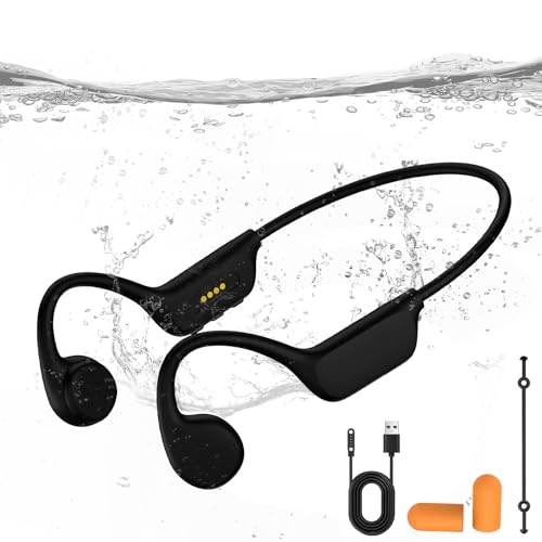 KOPIDOE Bone Conduction Swimming Headphones, IPX8 Waterproof MP3 Player with Open-Ear Design, Bluetooth 5.4 Wireless Sports Earbuds for Swimming, Running, Cycling(Black) - Image 1