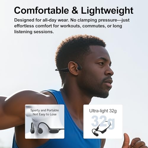 KOPIDOE Bone Conduction Swimming Headphones, IPX8 Waterproof MP3 Player with Open-Ear Design, Bluetooth 5.4 Wireless Sports Earbuds for Swimming, Running, Cycling(Black) - Image 3