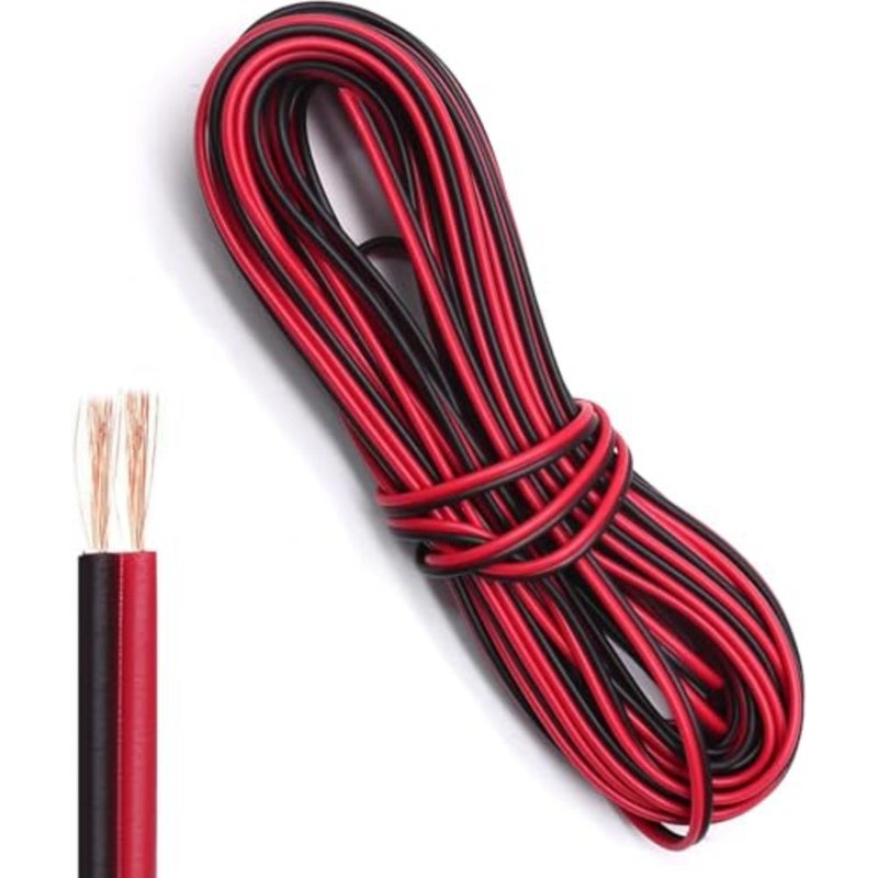 سلك كهربائي 10 متر 20AWG، 2 كور 2C × 0.5 متر مربع، كابل تمديد أحمر أسود، سلك نحاسي لشريط إضاءة LED للسيارة، CCTV، طاقة تيار مستمر - Image 1