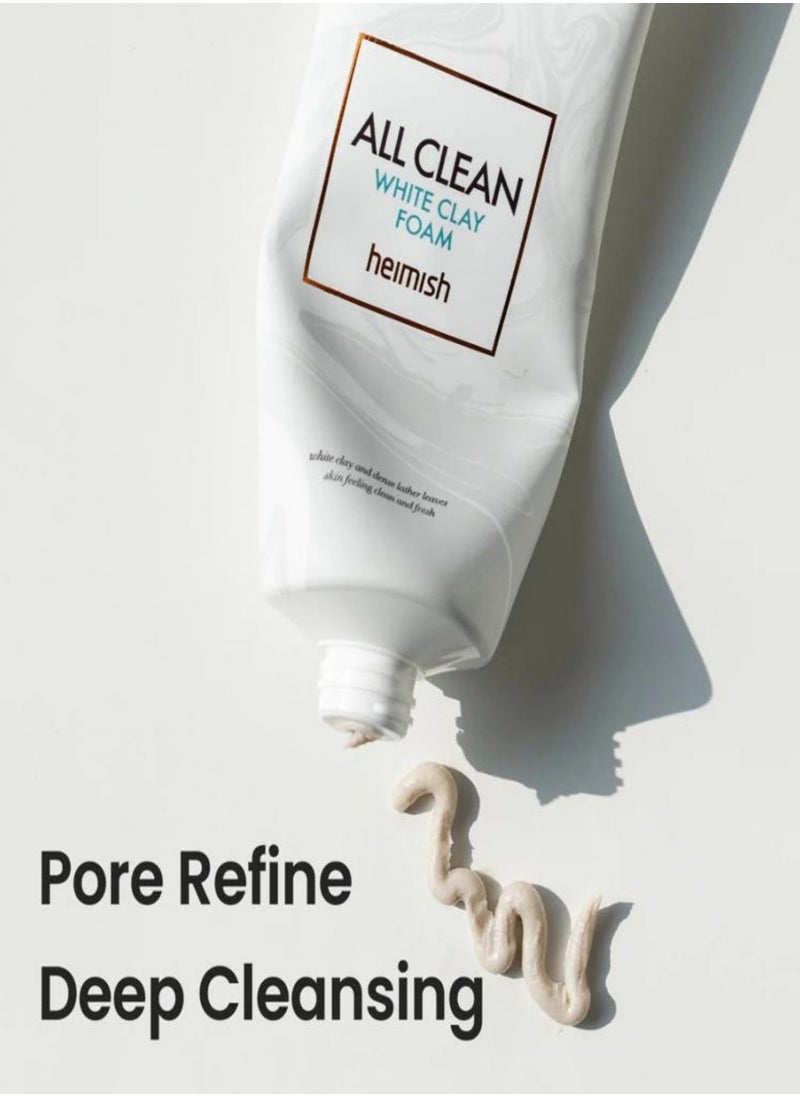 Heimish Heimish All Clean White Clay Foam - 150g | Wash & Exfoliating Facial Cleanser | Daily Care Cleansing Face Wash, Sebum Control, Acne Treatment, Deep Pore Cleansing  - Image 5