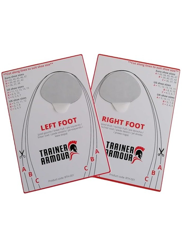 بريميم درع المدرب مانع ثقب إصبع القدم الكبير لأحذية الجري والأحذية النسيجية. بقع بيضاء ذاتية اللصق مع قضيب ذكي. قوي وغير ملحوظ عند تركيبه. أيضا لإصلاح الأحذية