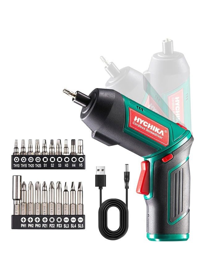 HYCHIKA مفك كهربائي، 6N.m وبطارية 2000mAh 3.6V مفك لاسلكي مع 20 ملحق، ضوء عمل، كابل شحن وقضيب مغناطيسي - Image 1