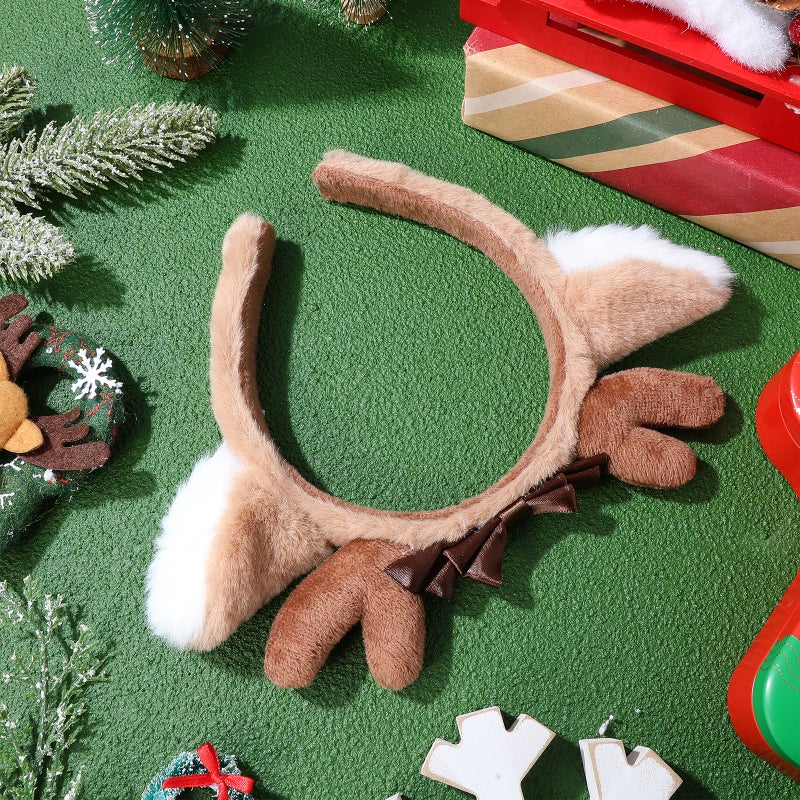 Plush Hair Band Deer Ear Headband Cute Reindeer Horns Costume Accessories Decorative Hairband Decoration Hair Supply for Cosplay Supplies - Image 4