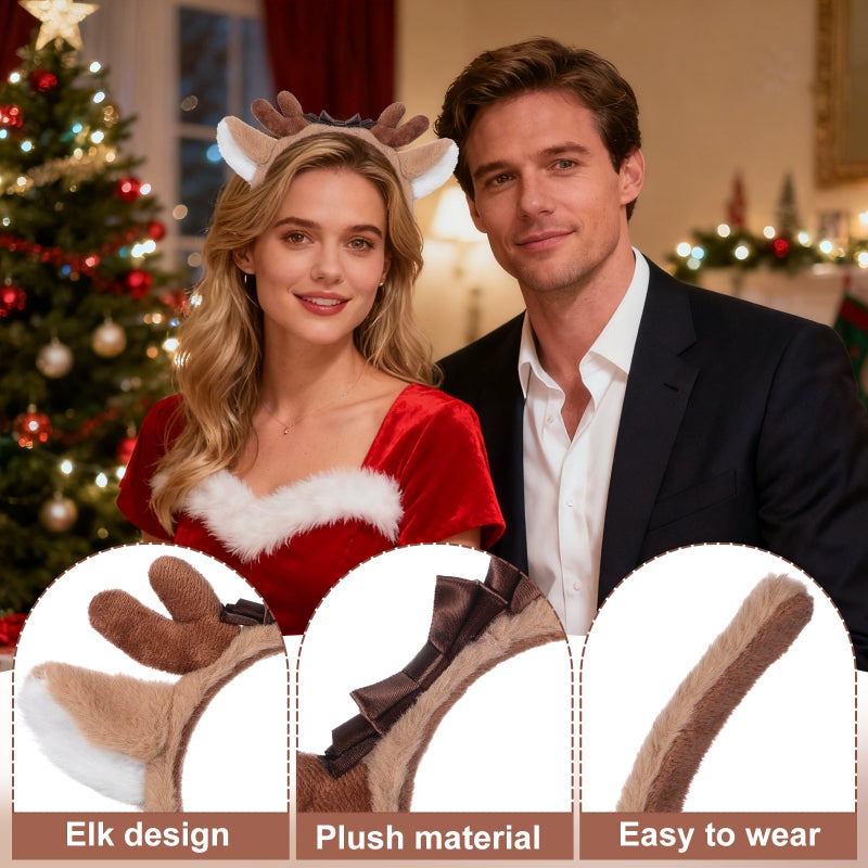 Plush Hair Band Deer Ear Headband Cute Reindeer Horns Costume Accessories Decorative Hairband Decoration Hair Supply for Cosplay Supplies - Image 5