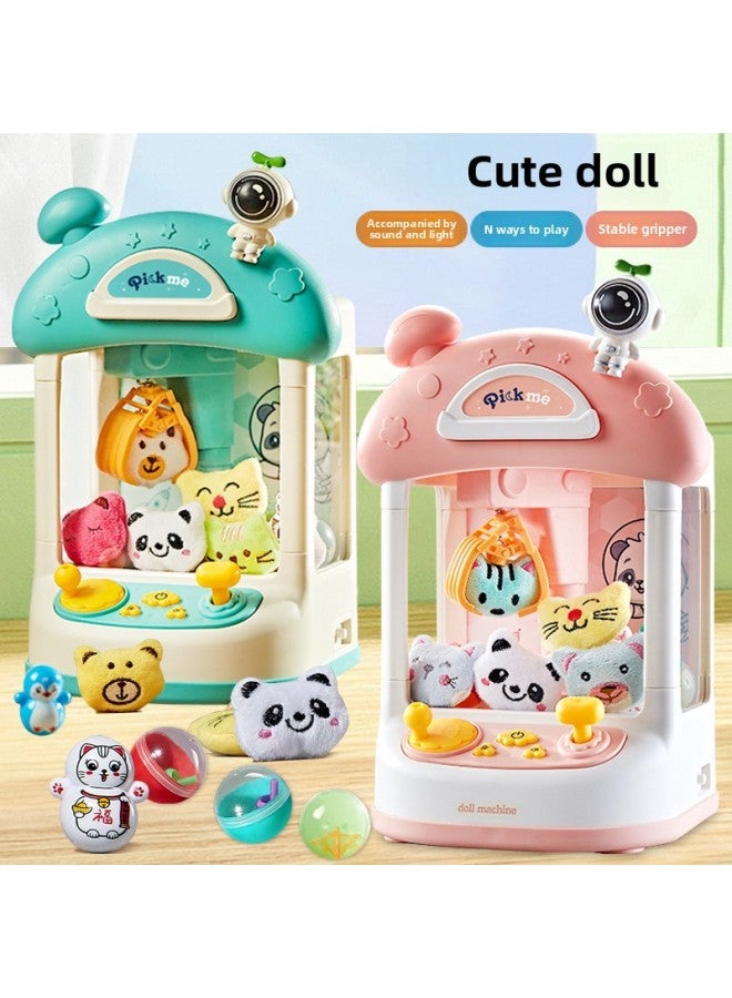 Children's Doll Catch Machine Internet Celebrity Household Large Clamp Doll Electric Coin Gashmere Game Machine Toy-Color:[Pink Space] Configuration: 2 Tumbler +2 Dolls +3 Twisted Eggs (color Boxed) - Image 5