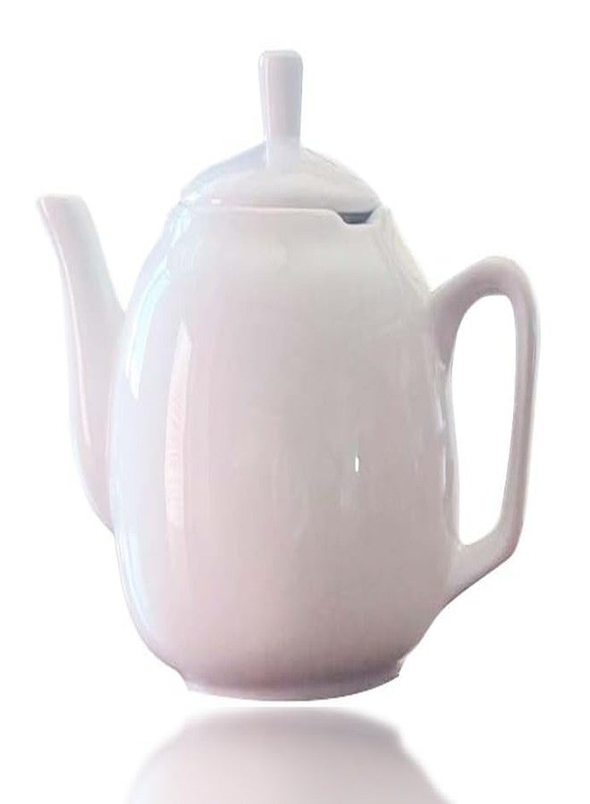 Palais Essentials European Style Ceramic Teapot Coffee Pot Water Pot Porcelain Vintage Gift Tea Pot (Classic White) - Image 1