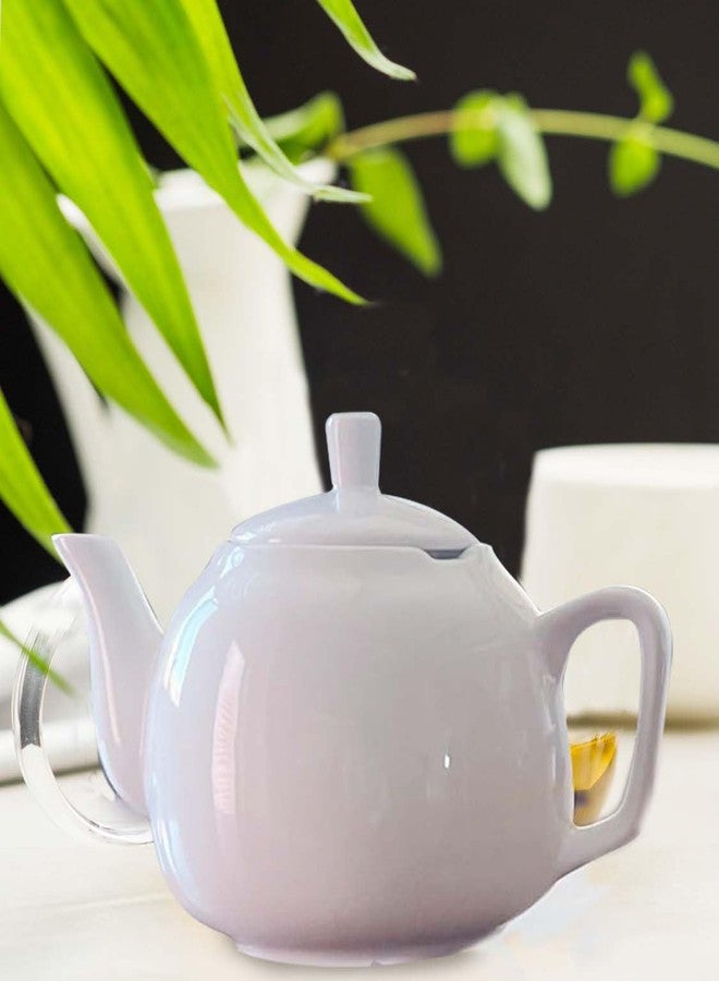 Palais Essentials European Style Ceramic Teapot Coffee Pot Water Pot Porcelain Vintage Gift Tea Pot (Classic White) - Image 2