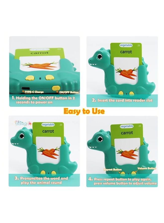 Dinosaur 224 Words Arabic English Bilingual Talking Flash Cards Learning Toy Gift - Image 5