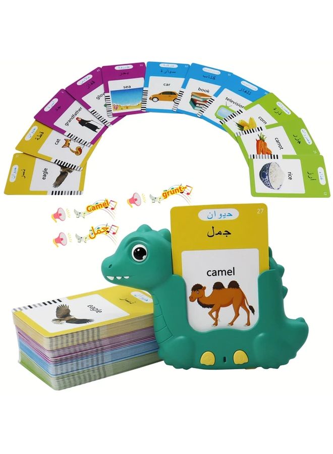 Dinosaur 224 Words Arabic English Bilingual Talking Flash Cards Learning Toy Gift - Image 2