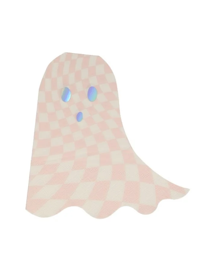 Meri Meri Pink Checker Ghost Napkins