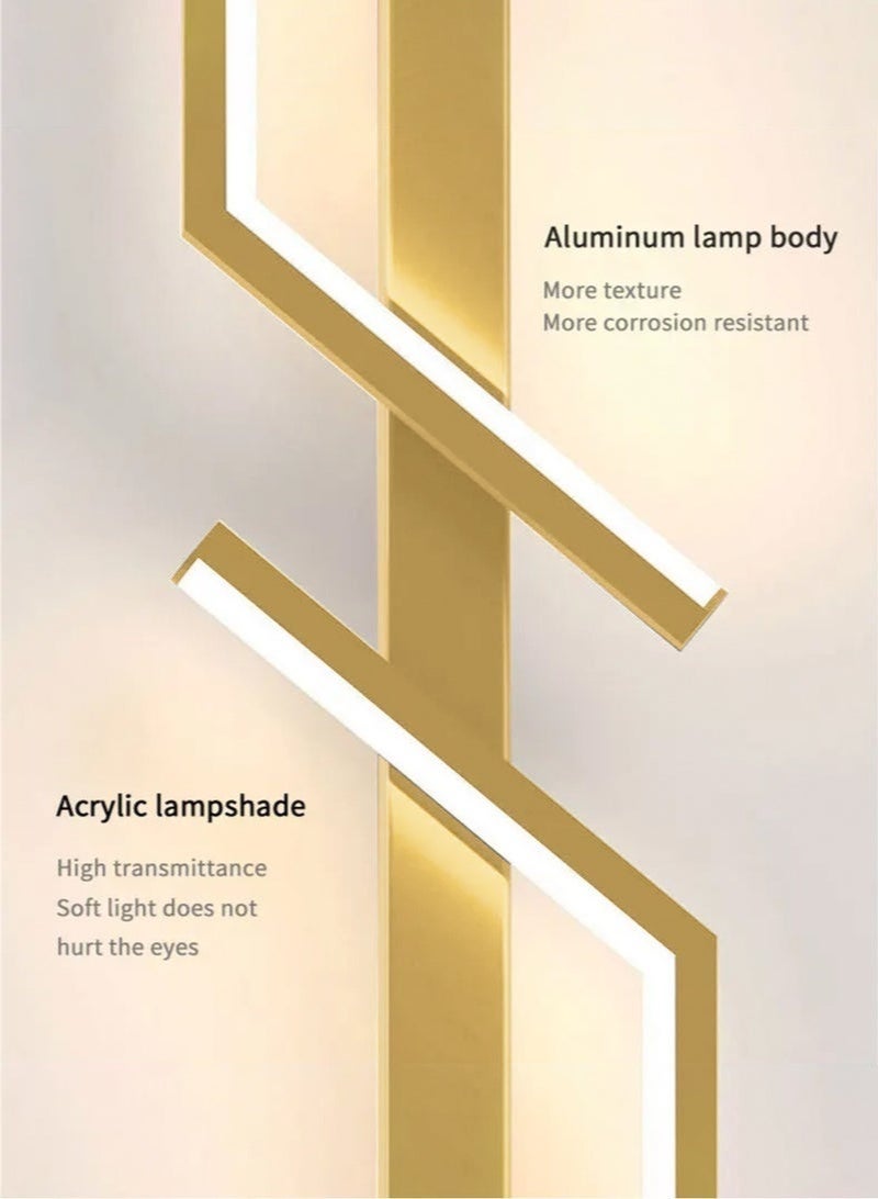 Arabest Modern Creative Strip Led Wall Lamp, Minimalist Bedroom Bedside Wall Sconce Led Lights, Living Room TV Sofa Background Wall Lamp (Gold, 100CM，Three color temperatures) - Image 5