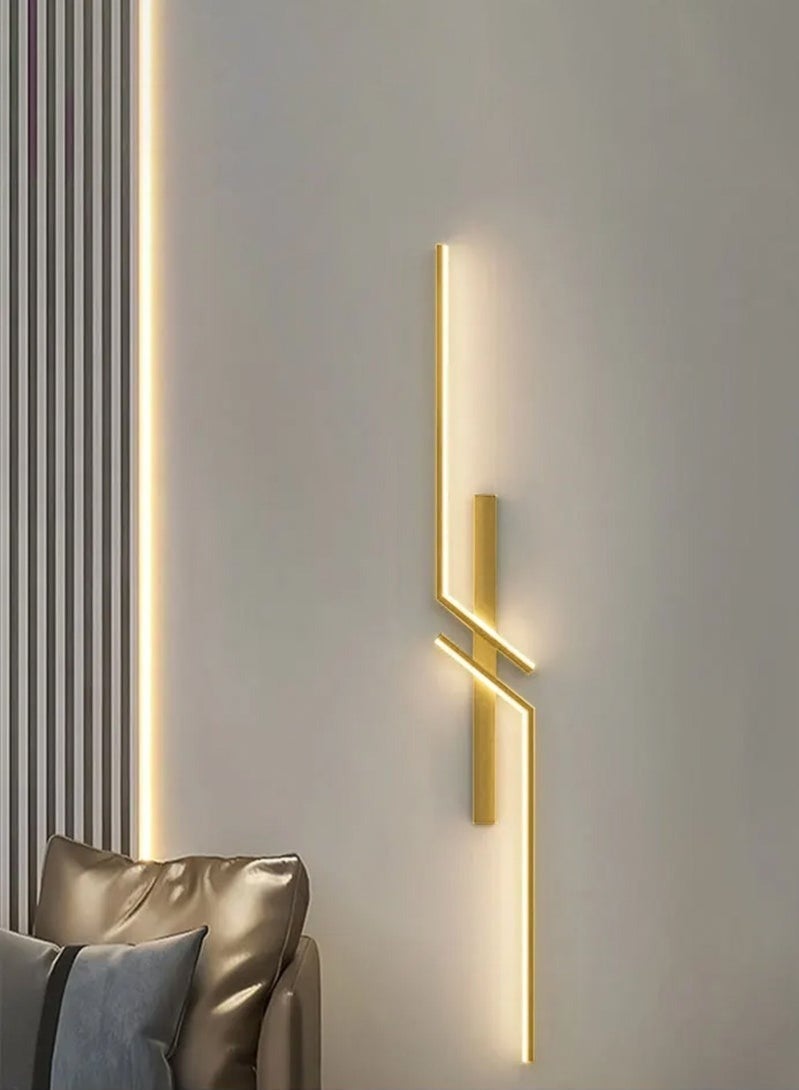 Arabest Modern Creative Strip Led Wall Lamp, Minimalist Bedroom Bedside Wall Sconce Led Lights, Living Room TV Sofa Background Wall Lamp (Gold, 100CM，Three color temperatures) - Image 1