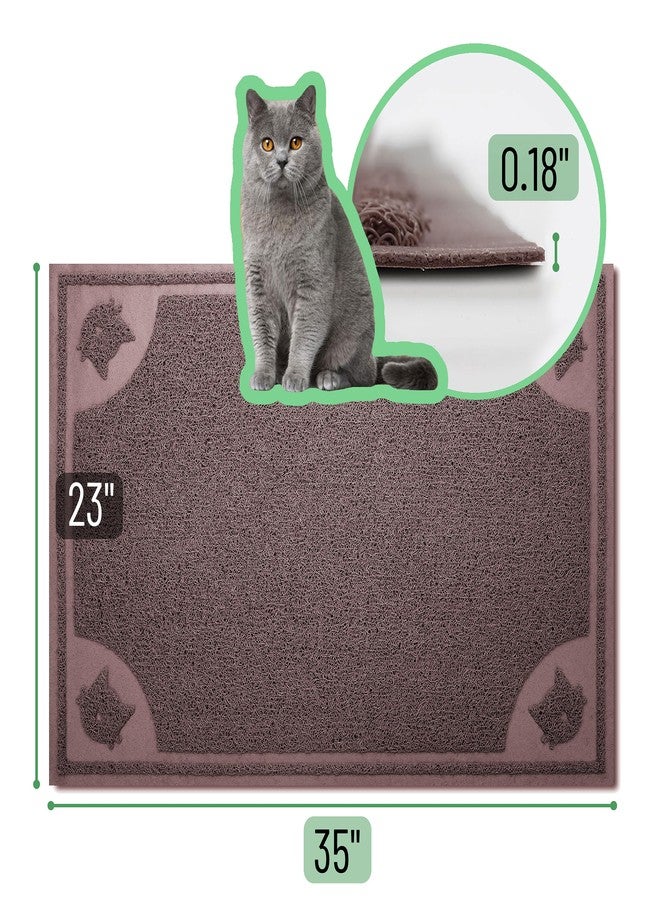 Mr. Pen Cat Litter Mat, 23'x 35', Brown, Litter Trapping Mat for Litter Box - Image 2