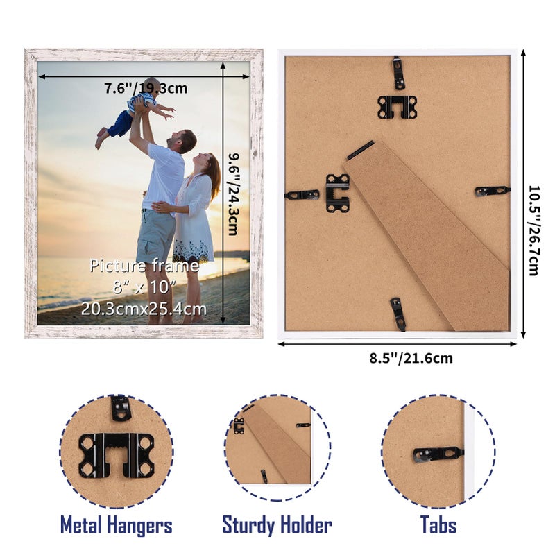 Hoikwo 18 Packs 8x10 Distressed White Multi Picture Frames Set for Family Photos  Artwork  Light Weight Bulk 8 by 10 Frames Pack for Wall Hanging and Table  Stylish Picture Frames - Image 2