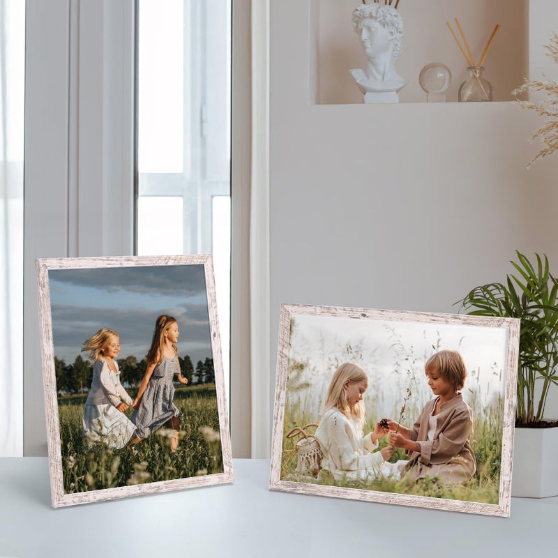 Hoikwo 18 Packs 8x10 Distressed White Multi Picture Frames Set for Family Photos  Artwork  Light Weight Bulk 8 by 10 Frames Pack for Wall Hanging and Table  Stylish Picture Frames - Image 5