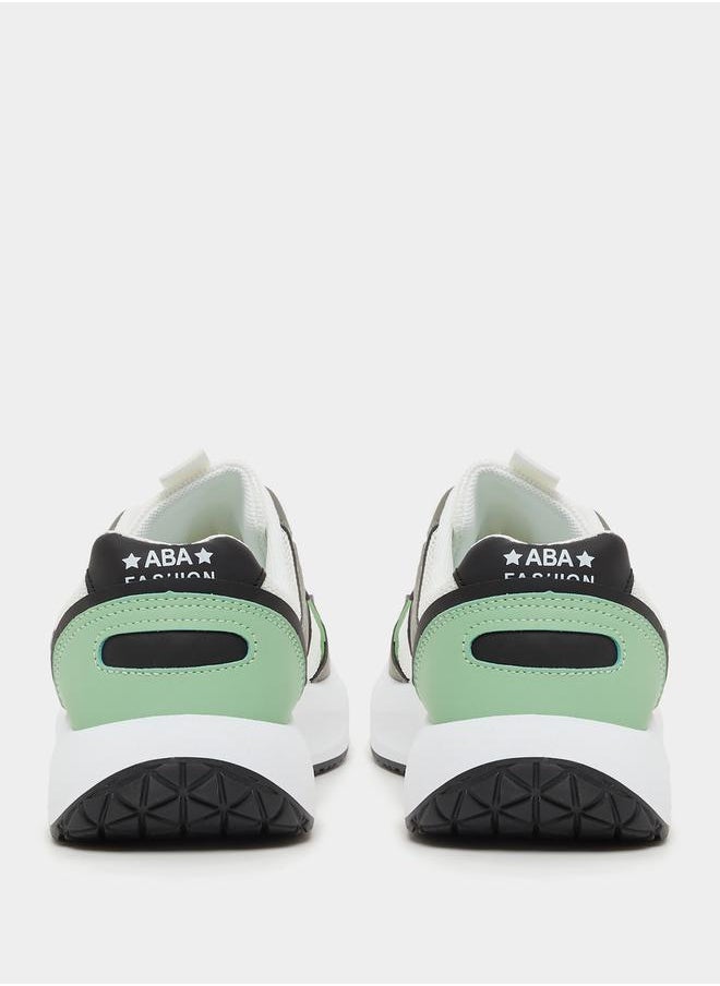 Take Two Textured Chunky Sole Lace Up Sneakers by Styli  - Image 4