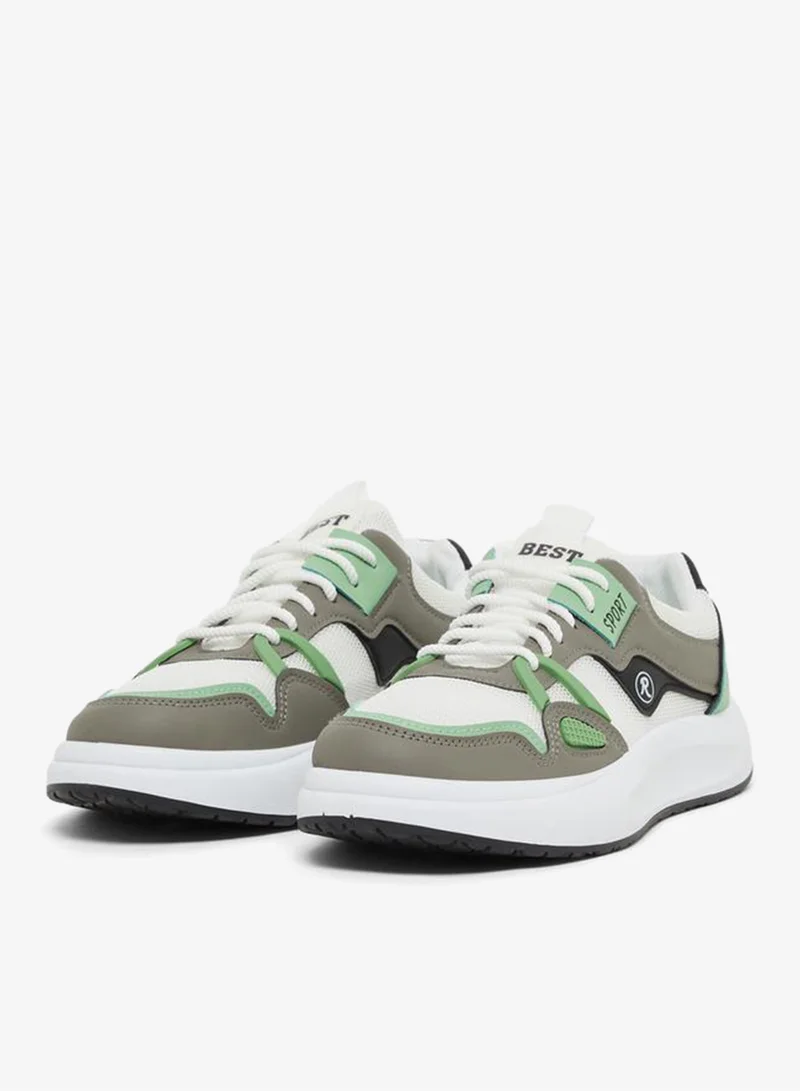 Take Two Textured Chunky Sole Lace Up Sneakers by Styli