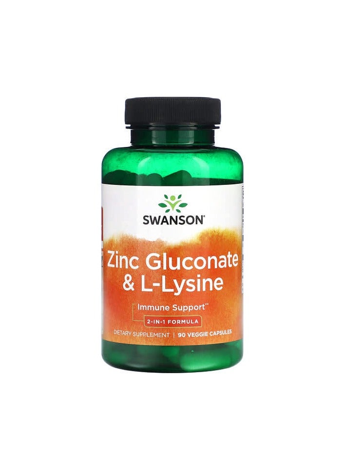زنك غلوكونات و L-لايسين، 90 كبسولة نباتية