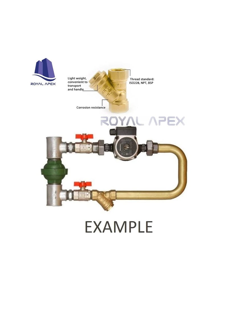 Brass Female Threaded Y Shaped Brass Strainer Filter Valve for Water, HVAC & Plumping Application (1.1/4 Inch)  - Image 2