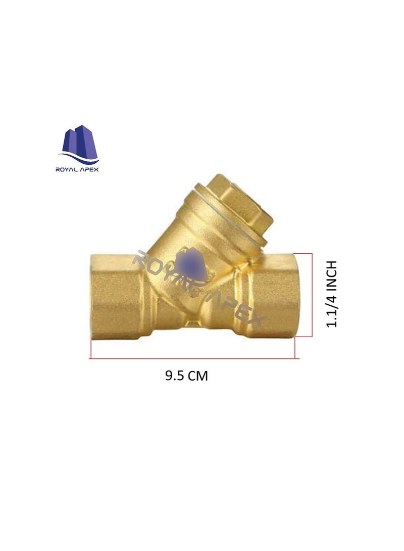 Brass Female Threaded Y Shaped Brass Strainer Filter Valve for Water, HVAC & Plumping Application (1.1/4 Inch)  - Image 3