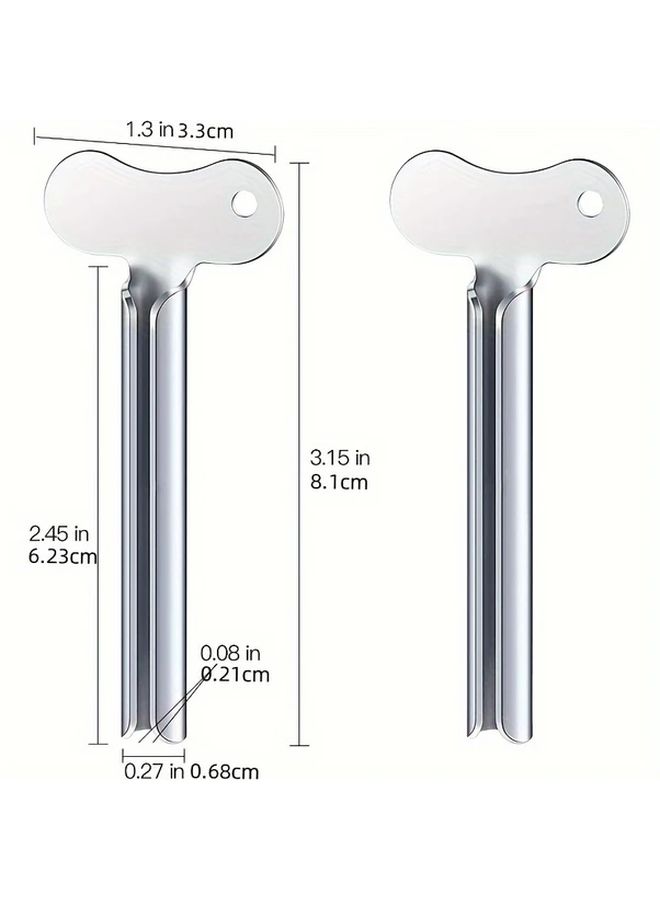 Stainless Steel Silver Toothpaste Squeezer Key 2pcs For Tube Squeezing - Image 2