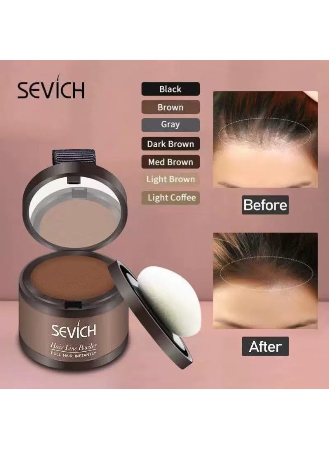 Sevich Instantly Hairline Shadow Hairline Powder Quick Cover Hair Root Concealer Eyebrows & Beard Line Hair Root Touch Up for Thinning Hairline Windproof & Sweatproof (Dark Brown) - Image 4