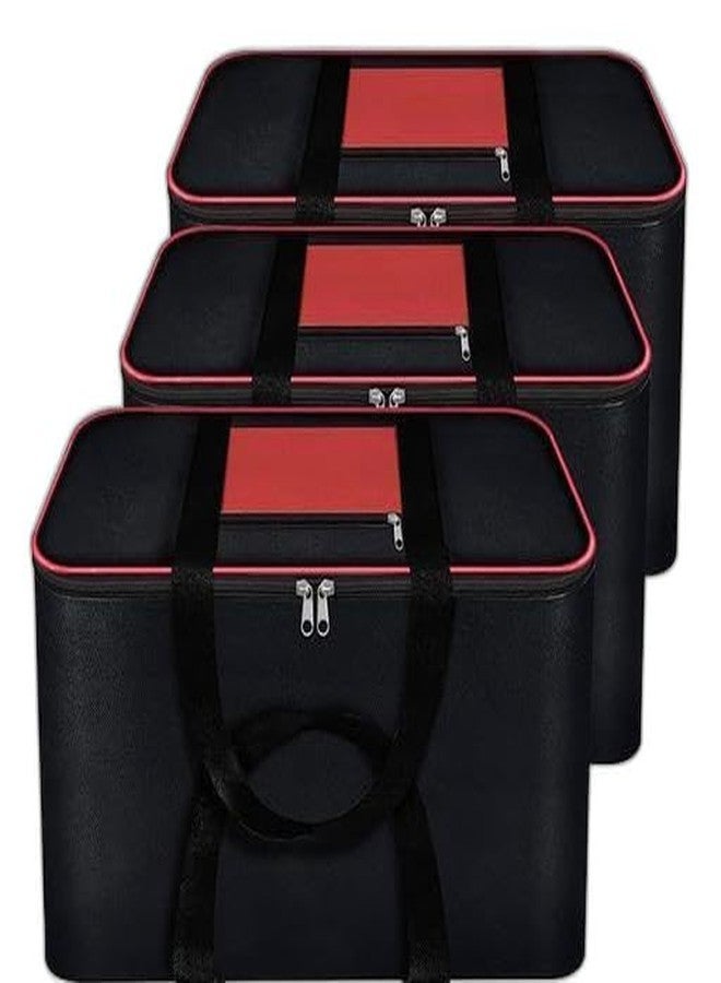 UNICRAFTS unimart India Underbed Storage Bag Set of 3 Red Pkt Moisture Proof Nylon Underbed Storage Bag for Clothes Rectangular P-3 UNI-P062UNI-P062 - Image 1