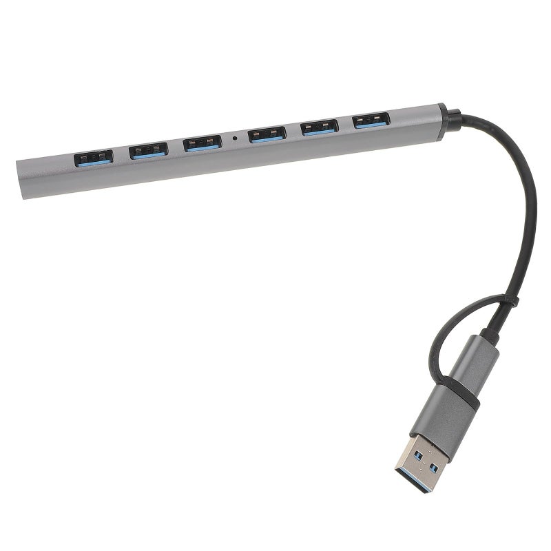 Gray 7 Port USB Hub High Speed Extender For Laptop PC Tablet Port Expansion - Image 2