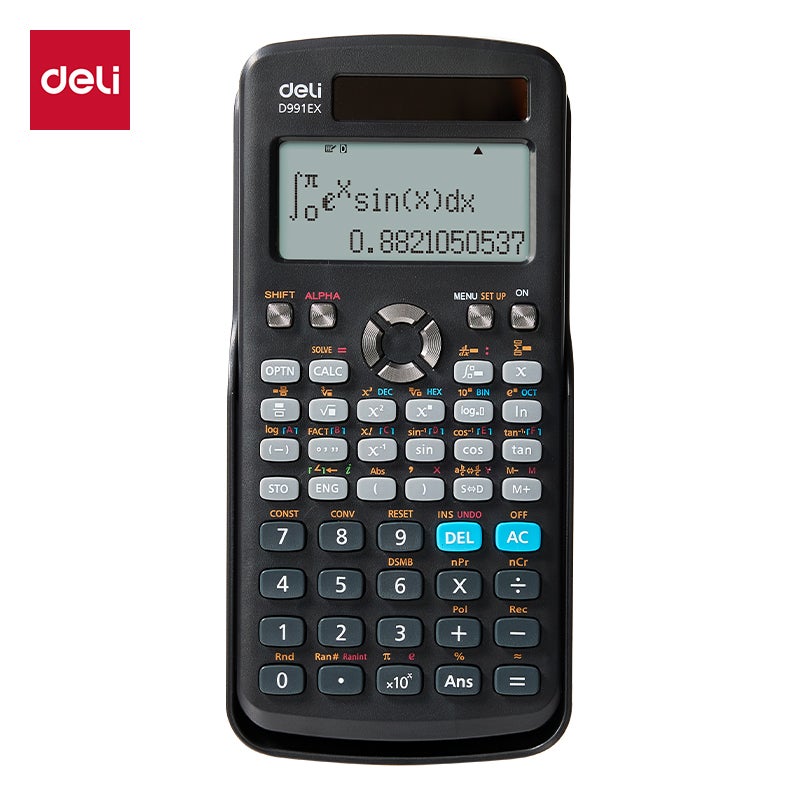 ديلي آلة حاسبة علمية ED991EX، 552 وظيفة، شاشة 10+2 رقم، أسود - Image 1