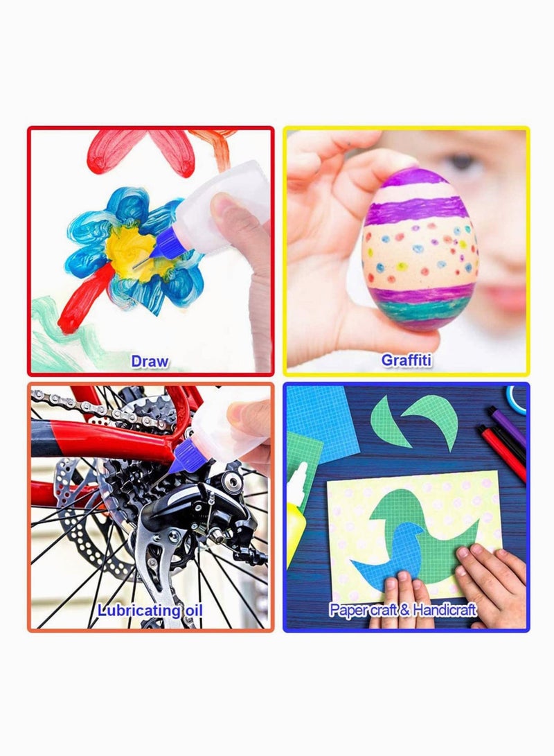 SYOSI Needle Tip Glue Bottle 30ml Plastic Dropper Bottles for Small Gluing Projects, Paper Quilling DIY Craft, Painting, White, Dropper Bottles with Needle Tip Caps12 Pcs 1 Ounce - Image 5