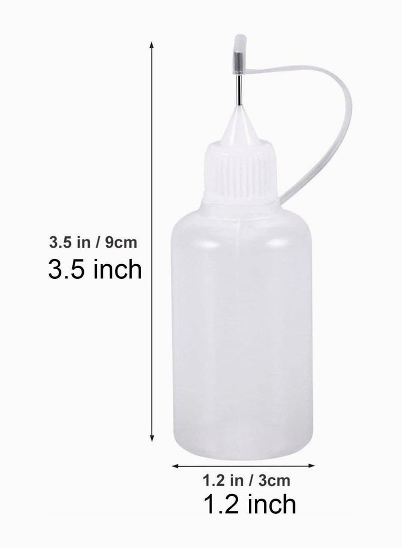 SYOSI Needle Tip Glue Bottle 30ml Plastic Dropper Bottles for Small Gluing Projects, Paper Quilling DIY Craft, Painting, White, Dropper Bottles with Needle Tip Caps12 Pcs 1 Ounce - Image 3