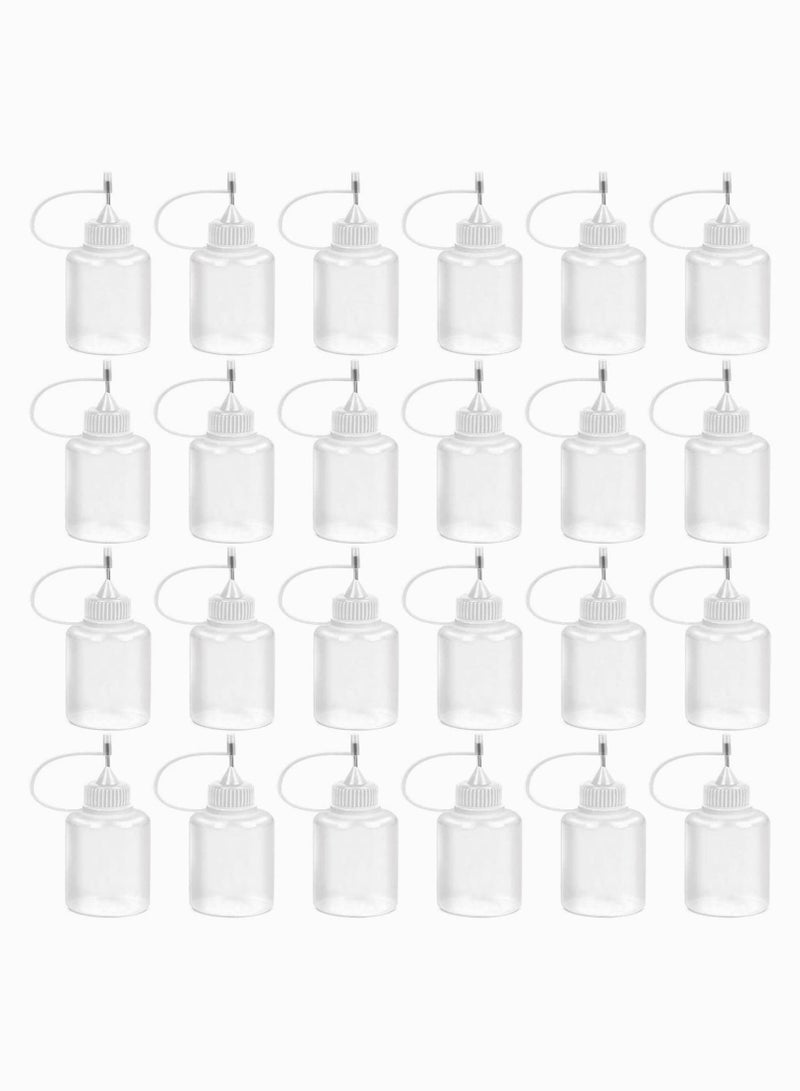 SYOSI Needle Tip Glue Bottle 30ml Plastic Dropper Bottles for Small Gluing Projects, Paper Quilling DIY Craft, Painting, White, Dropper Bottles with Needle Tip Caps12 Pcs 1 Ounce - Image 1