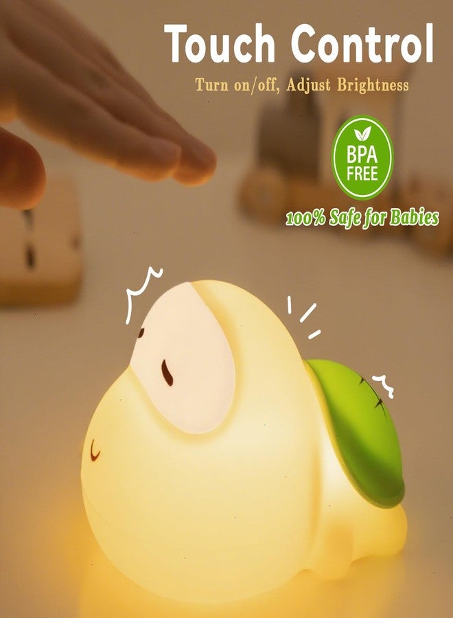 AVEKI Big Head Turtle Night Light, Cute Anime Turtles Lamp with Timer, 3 Levels Touch Dim Baby Night Light for Nursery, Rechargeable Squishy Silicone Animal Moving Lamp Christmas Gifts for Kids (Turtle) - Image 2