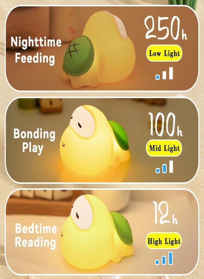 AVEKI Big Head Turtle Night Light, Cute Anime Turtles Lamp with Timer, 3 Levels Touch Dim Baby Night Light for Nursery, Rechargeable Squishy Silicone Animal Moving Lamp Christmas Gifts for Kids (Turtle) - Image 5