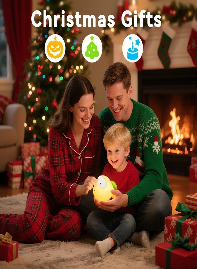 AVEKI Big Head Turtle Night Light, Cute Anime Turtles Lamp with Timer, 3 Levels Touch Dim Baby Night Light for Nursery, Rechargeable Squishy Silicone Animal Moving Lamp Christmas Gifts for Kids (Turtle) - Image 4