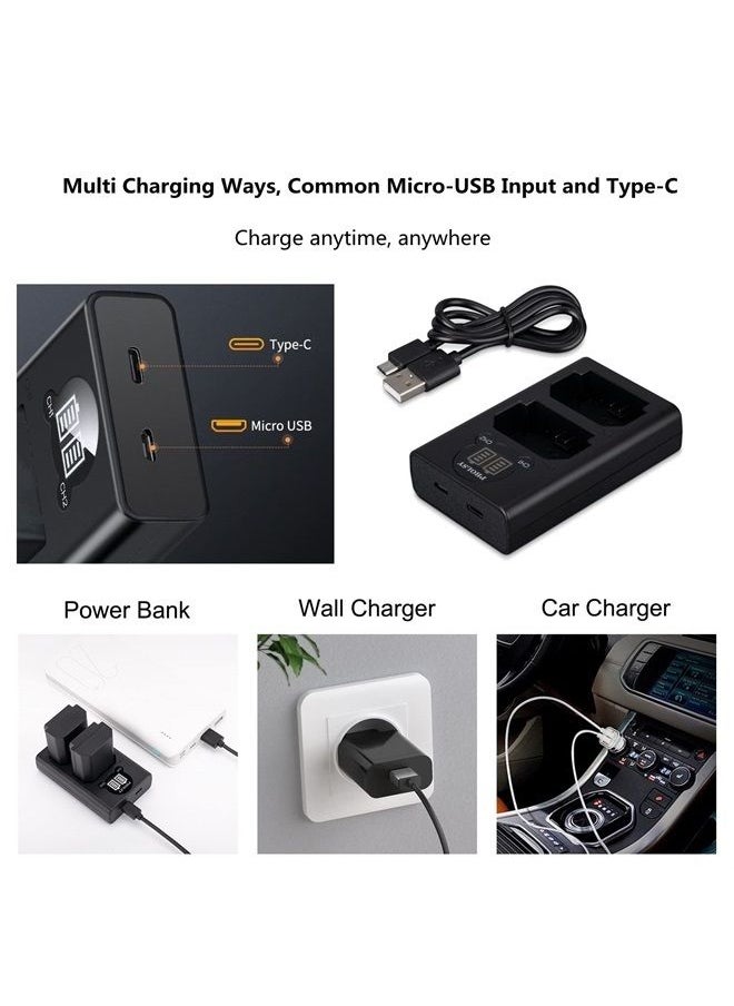 PHOLSY - NP-FZ100 Battery Charger, PHOLSY Camera Battery Charger NP-FZ100 Dual USB Charger BC-QZ1 for NP-FZ100 Battery Compatible with Sony Camera a1 a9M2 a9 a7SM3 a7RM4A a7RM4 a7RM3A a7RM3 a7C a7M4 a7M3 a6600 - Image 1