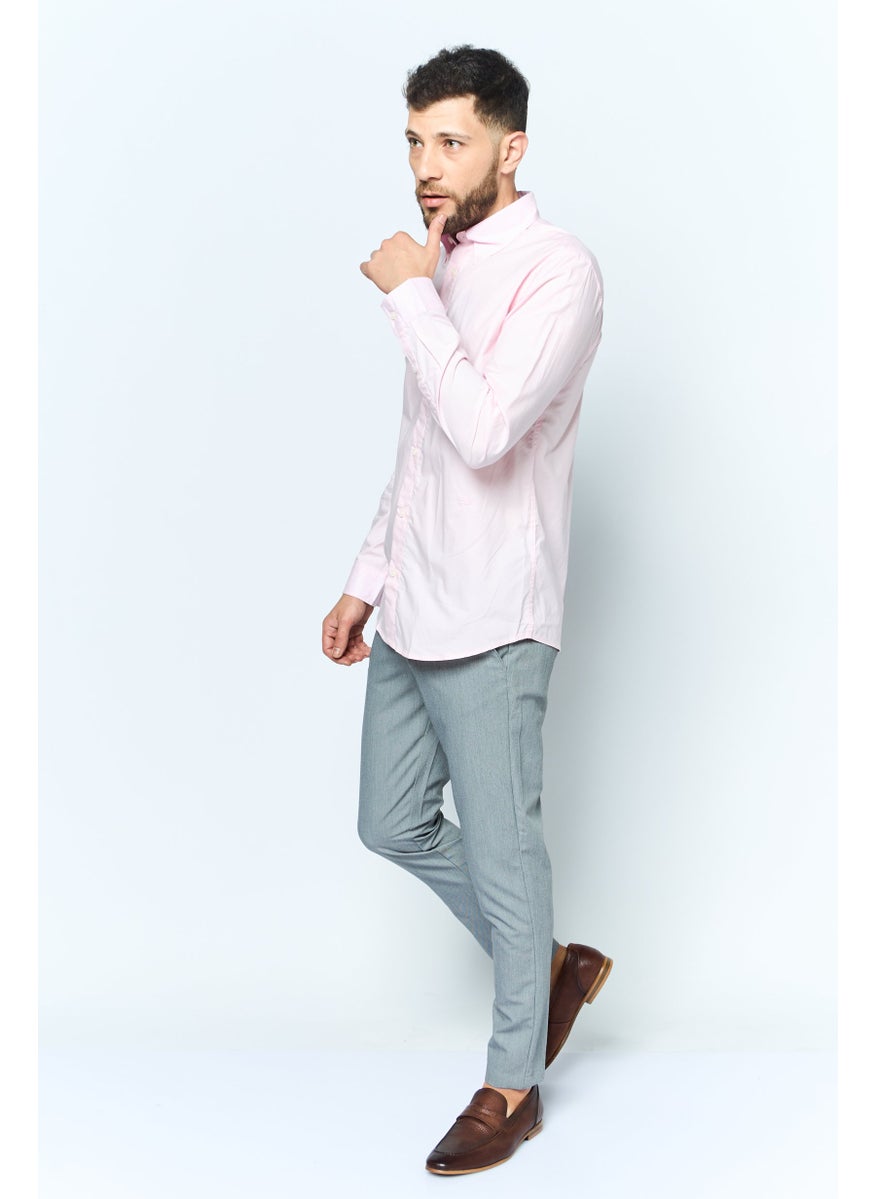 ESPRIT Men Regular Fit Solid Long Sleeves Casual Shirt, Pink  - Image 2