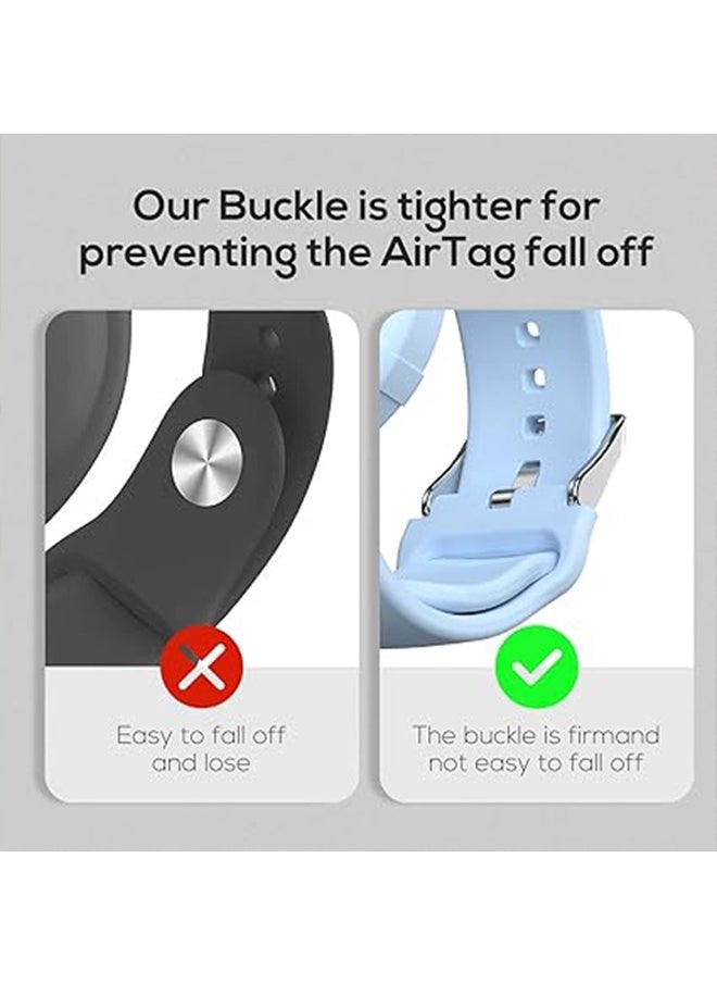 Arabest - 2 Pcs Airtag Wristbands for Kids, Soft Silicone Airtag Bracelet Kids, Lightweight, Waterproof Band Compatible with Apple Airtag Watch Band for Children and Toddler (Baby Blue & Navy Blue) - Image 1