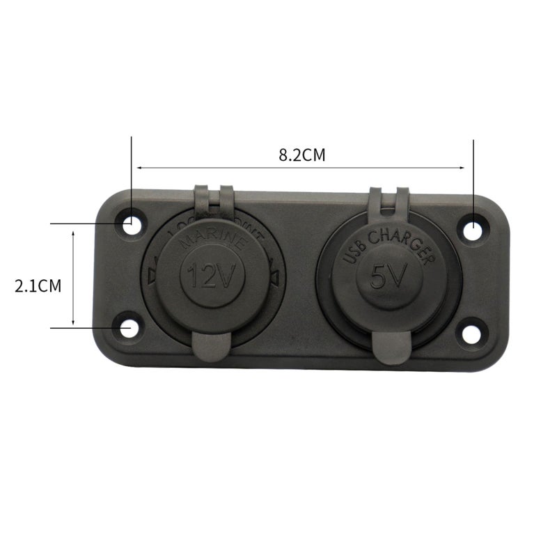 Dual USB Car Charger 105mm*69mm*46.5mm High Durability Waterproof Cover - Easy Installation Versatile Accessory for Trucks RVs Boats Yachts 12V 24V Vehicles - Image 2