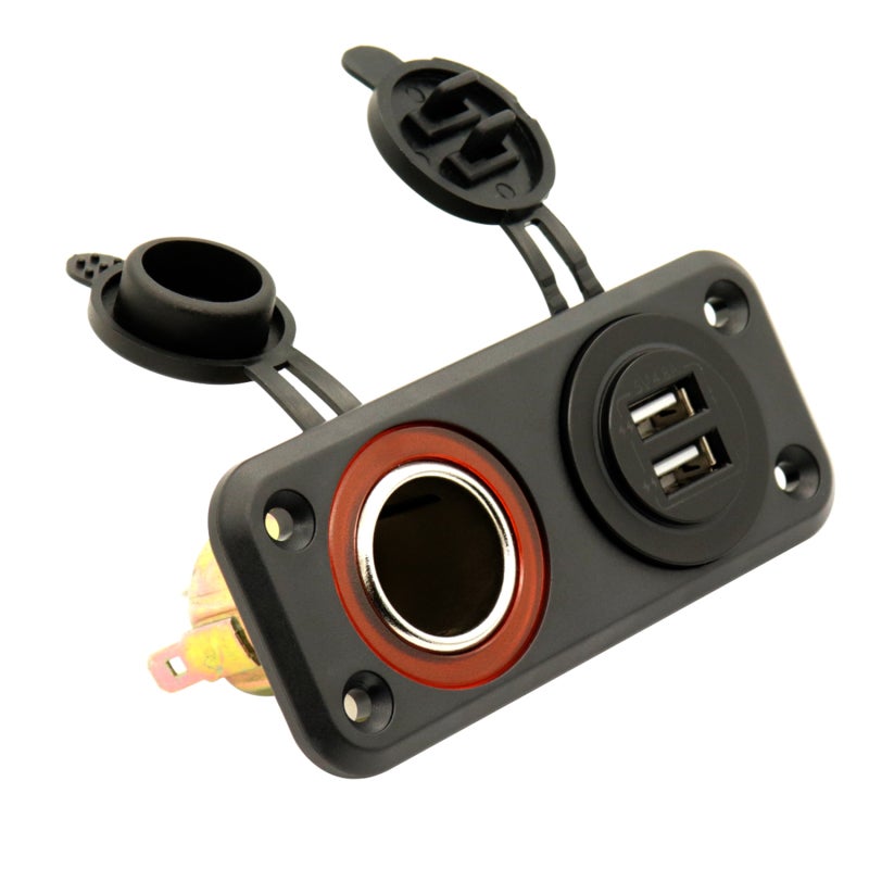 Dual USB Car Charger 105mm*69mm*46.5mm High Durability Waterproof Cover - Easy Installation Versatile Accessory for Trucks RVs Boats Yachts 12V 24V Vehicles - Image 4
