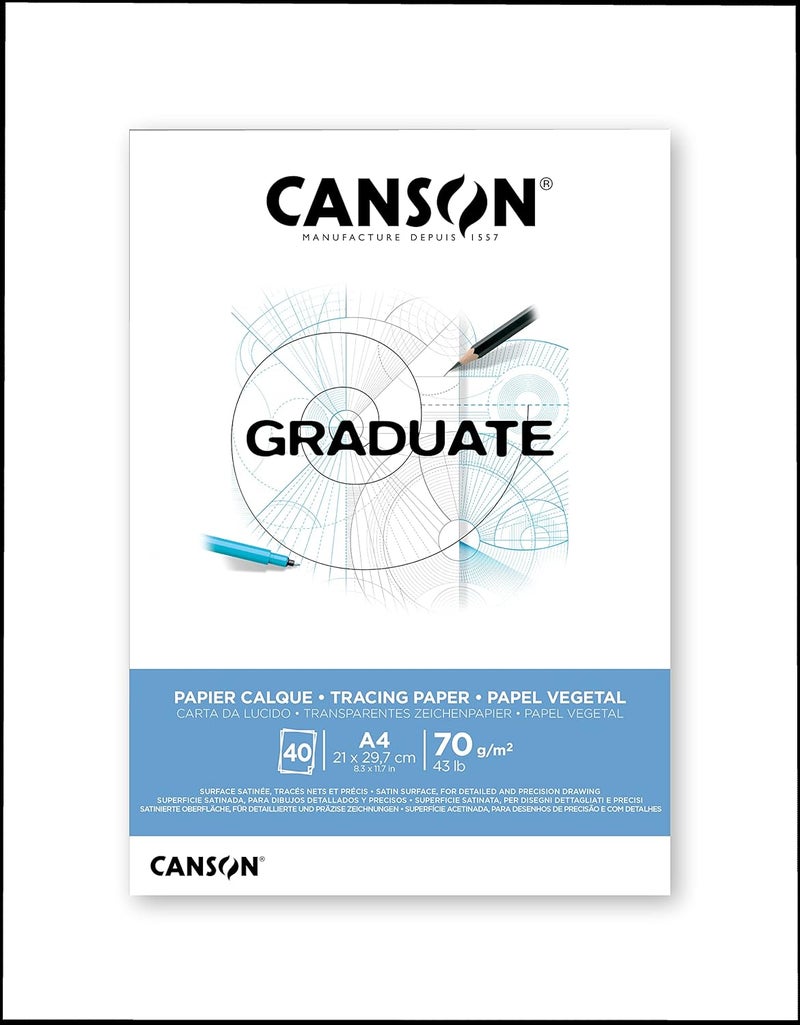 Canson® Graduate® Tracing Paper Pad, A4, 70gsm, 40 Sheets - Image 1
