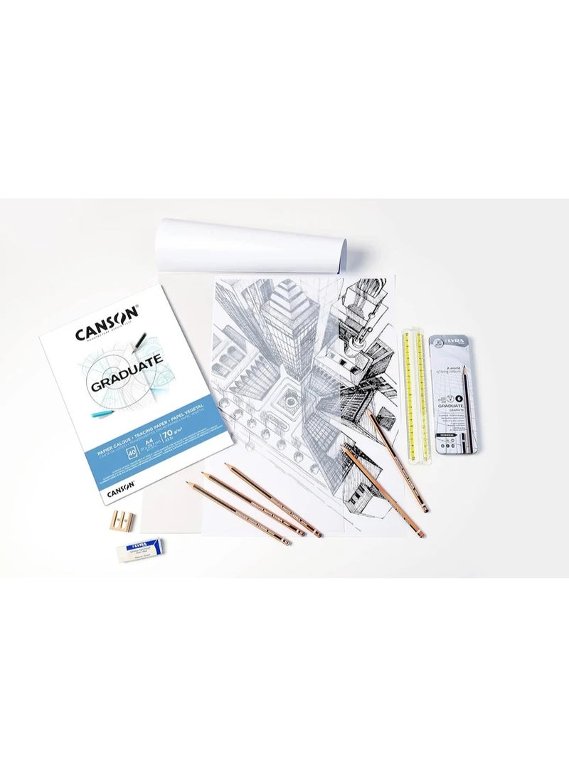 Canson® Graduate® Tracing Paper Pad, A4, 70gsm, 40 Sheets - Image 2