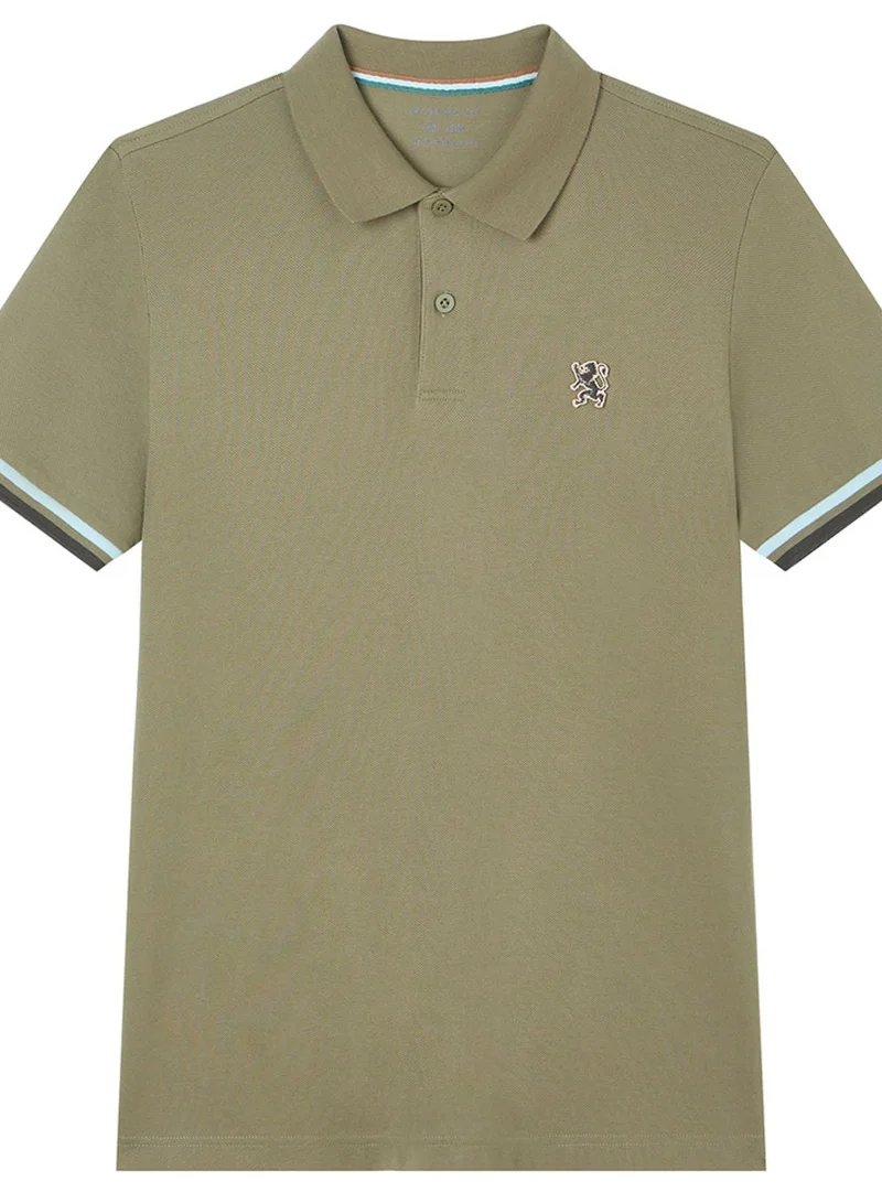GIORDANO  Men’s Cotton Slim Performance Polo with Small Lion Embroidery for Men | Best Price UAE