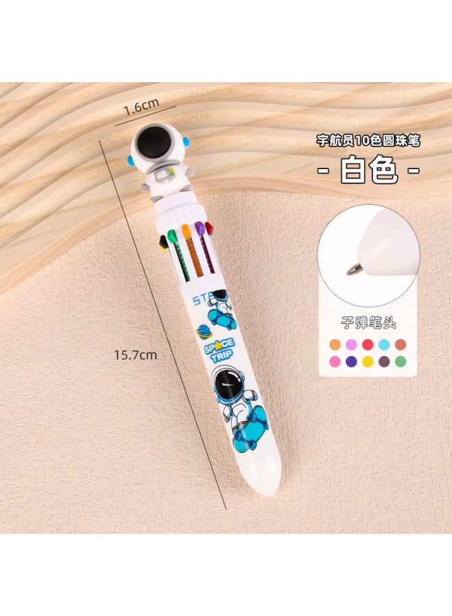 HELPS Ten Color Astronaut Ballpoint Pen Press Hand Account Pen High Color Value Cartoon Large Capacity Student Color Pen Stationery - Image 1