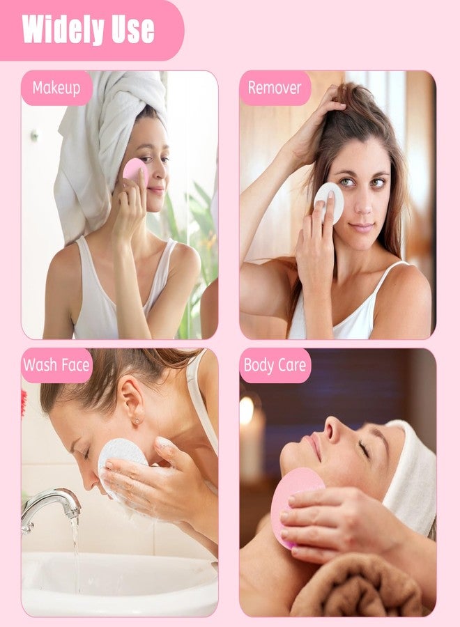 لوكسيف 120 قطعة من إسفنج الوجه المضغوط، إسفنج تنظيف الوجه من لوكسيف، إسفنج مكياج مضغوط، إسفنج دائري لغسل الوجه للنساء، إسفنج مضغوط لإزالة التقشير (أبيض + وردي) - Image 5