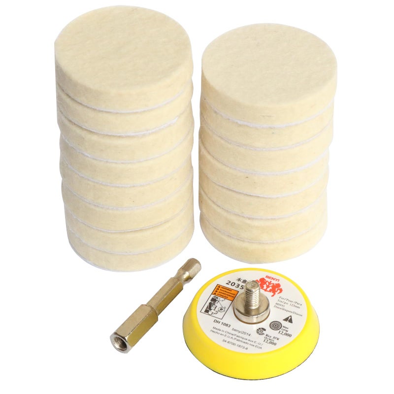 Hiqalty 2 Inch Wool Felt Polishing Pad Buffing Wheel SetDrill Polishing Kit for Metal Glass Stone 17 - Image 3