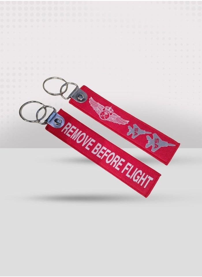 Fighter Gifts F 15 SA Dual Saudi Wings Red Fabric Key chain 